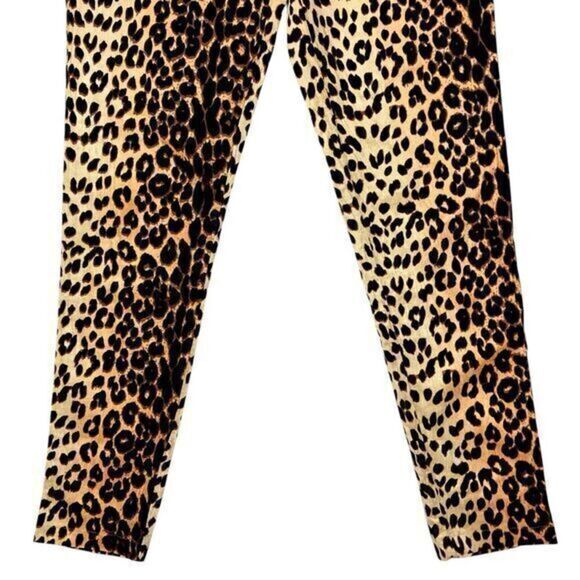 Verge Girl Pants Womens 10 Brown Cheetah Print 90’s Afterparty Stretch Pull On - Picture 6 of 16